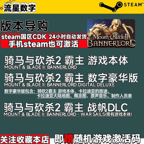 Steam正版 国区Key骑马与砍杀2霸主2Mount  Blade2骑砍2激活码CDK - 图0