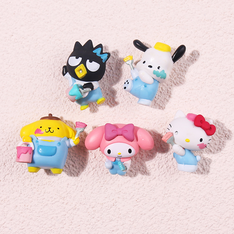 Sanrio Painter Figures Melody Bad Badtz Maru Pochacco Anime-图1