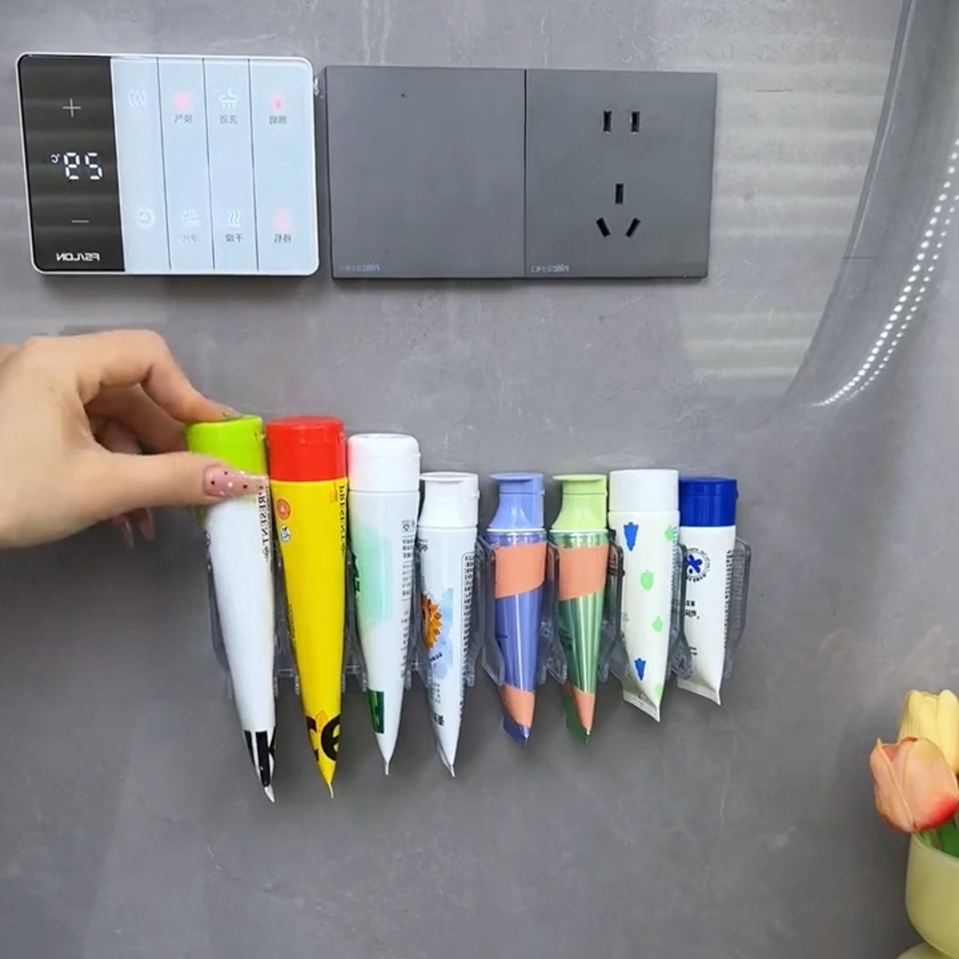 洗面奶置物架壁挂式免打孔卫生间护肤品收纳架牙膏化妆品挂架 - 图1