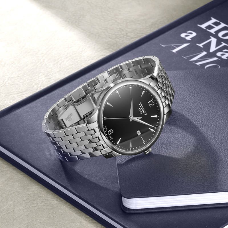 Tissot天梭俊雅系列时尚休闲石英钢带手表男表