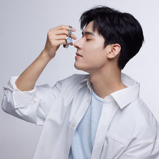 Tissot天梭小美人龚俊同款霁风蓝贝母盘女表手表