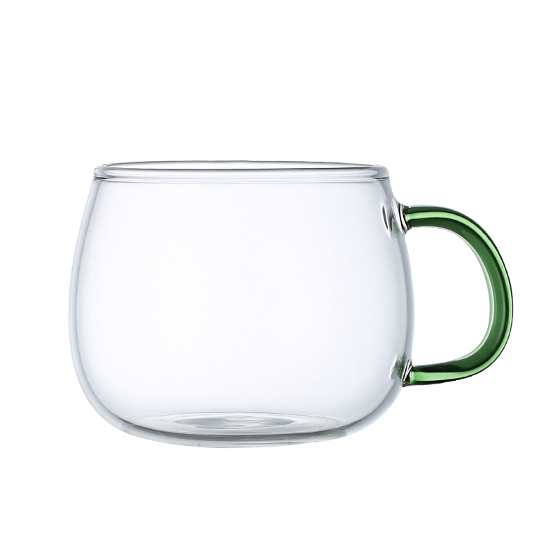 泡茶带把玻璃杯家用耐热ins风透明套装耐高温简约清新森系水杯子