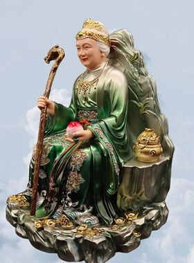 新款泰山奶奶泰山娘娘神像碧霞元君居家供奉摆件工艺品树脂