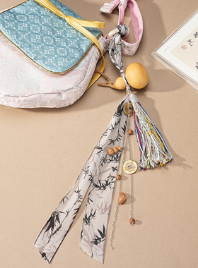 《禄芦》葫芦挂饰包包银灰挂件 汉服圆领袍配饰腰挂纱带禁步