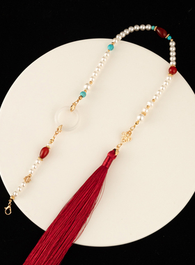 富贵华丽羿墨松狮玻璃珍珠软璎珞