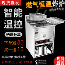 Leopard Standing Type Commercial Gas Fryer Electric Fryer Frying Pan Thermostatic Gas Fried Chicken Stove Oil Bar Machine Swing-up Frying Strings