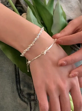 梦幻彩珠小灯泡碎银子手链女轻奢小众设计高级感优雅百搭手环手饰