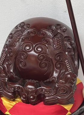 龙雕木鱼寺院法器大殿大木鱼配棉垫锤子桂柚木整木精雕木鱼