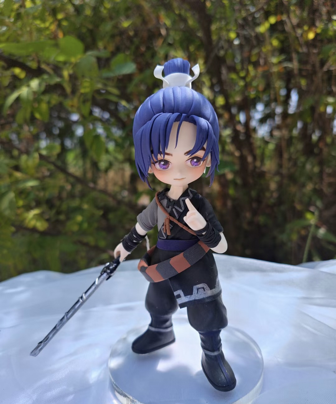 梦幻西游剑侠客青花瓷 纯手工diy 黏土手办 Q版角色定制