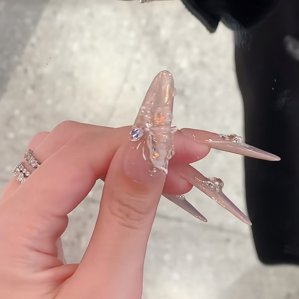 极光千金秋冬纯手工穿戴甲长款轻奢立体蝴蝶可拆卸假指甲成品婚甲,淘宝优惠券,粉丝福利购,淘宝优惠卷