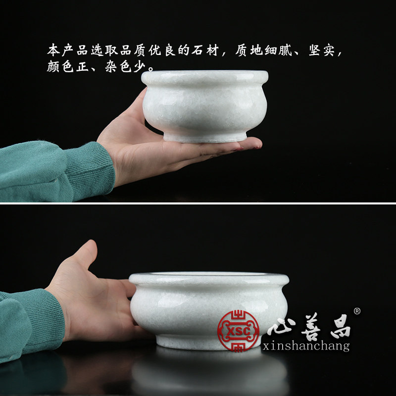 石头香炉圆形小号汉白玉石雕家用供奉室外墓地上坟祭祀大理石摆件,淘宝优惠券,粉丝福利购,淘宝优惠卷