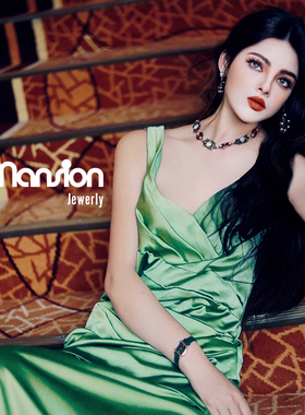 T原创深V叠戴复古水晶毛衣链