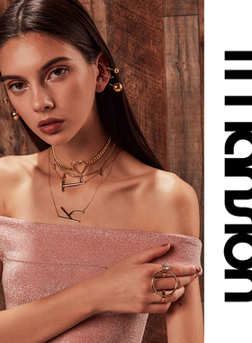 t公馆原创设计字母佩戴多层项链