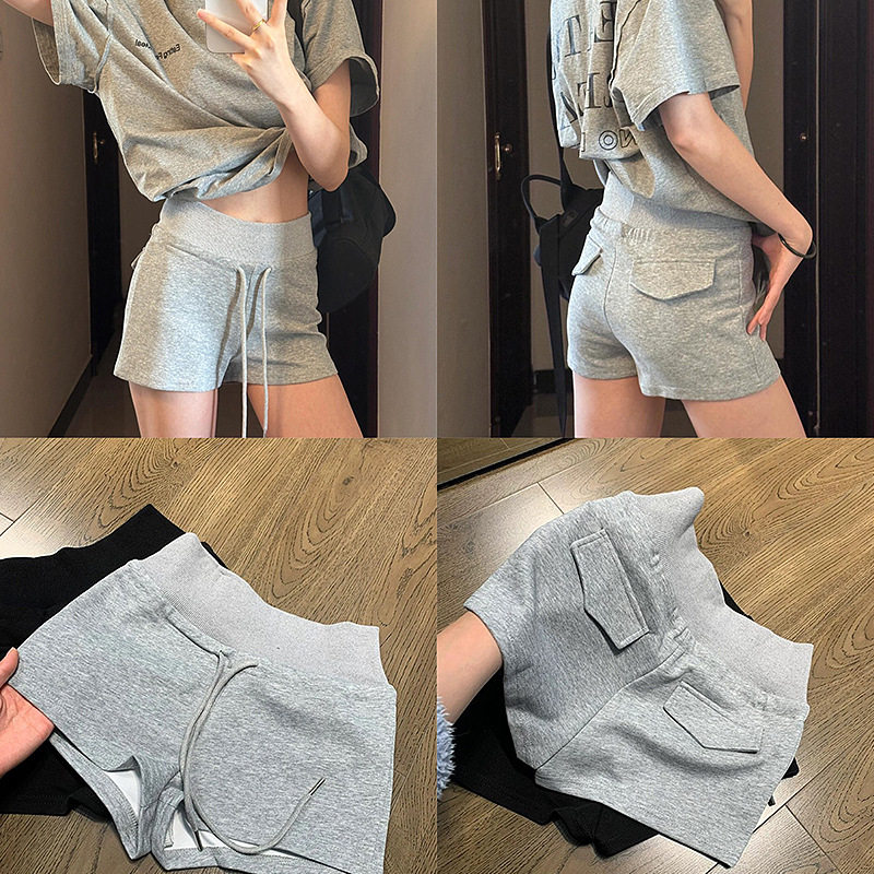 女式休闲短裤2025夏新款显瘦抽绳运动热裤,淘宝优惠券,粉丝福利购,淘宝优惠卷