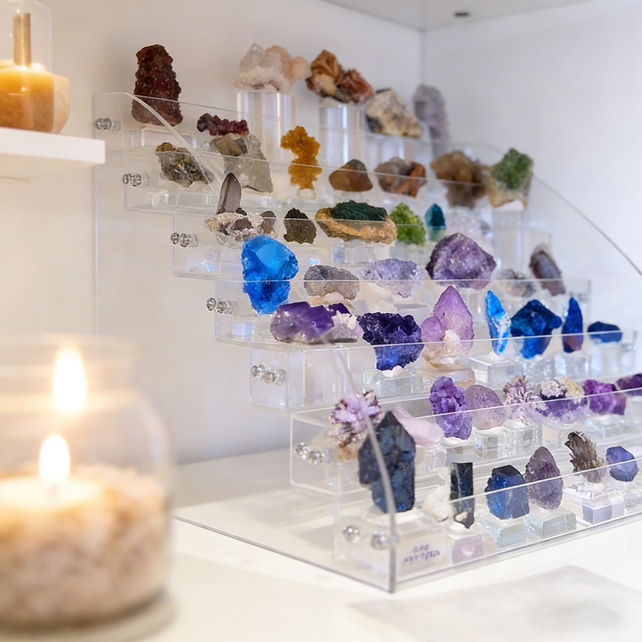 奇异石头矿石收纳架水晶体原石标本收藏分格整理盒透明宝石展示架,淘宝优惠券,粉丝福利购,淘宝优惠卷