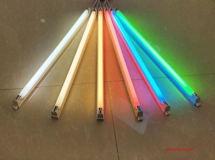 阳光照明T5-14W传统灯管老式一体化支架红黄绿蓝彩色灯管60CM阳光 - 图3