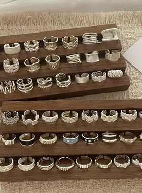 小红书新品S925镀银戒指女夏季ins风高级感小众轻奢不掉色银饰品