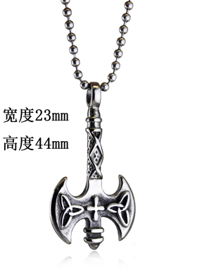 吊坠钛钢四叶草跑步骷髅头首饰品