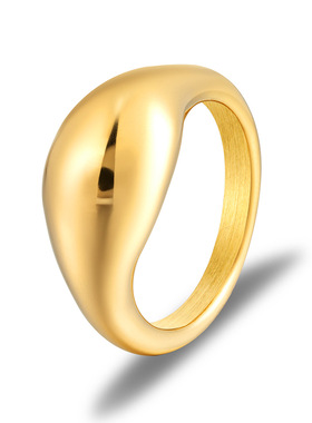 戒指钛钢蝴蝶爱心圆形弧面首饰品