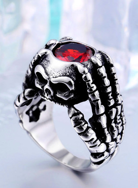 维京戒指钛钢雄鹰玫瑰花星星饰品