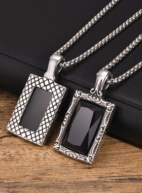 钛钢吊坠医学标志花纹复古风饰品