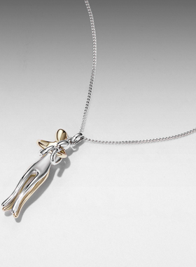 原创爱情亲情拥抱项链浪漫情人节礼物s925纯银项链锁骨链百搭款