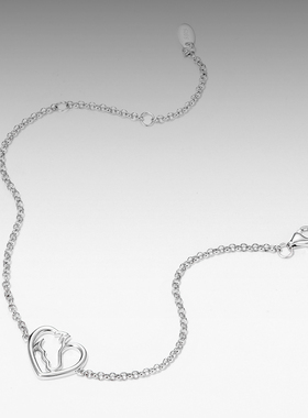 热卖心形爱马s925纯银手链简约百搭爱心素银手链手饰品小众设计
