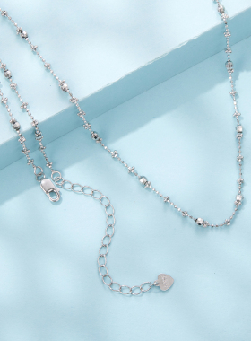 原创s925纯银仙女链基础链 个性百搭可叠戴圆珠链基础项链简约女