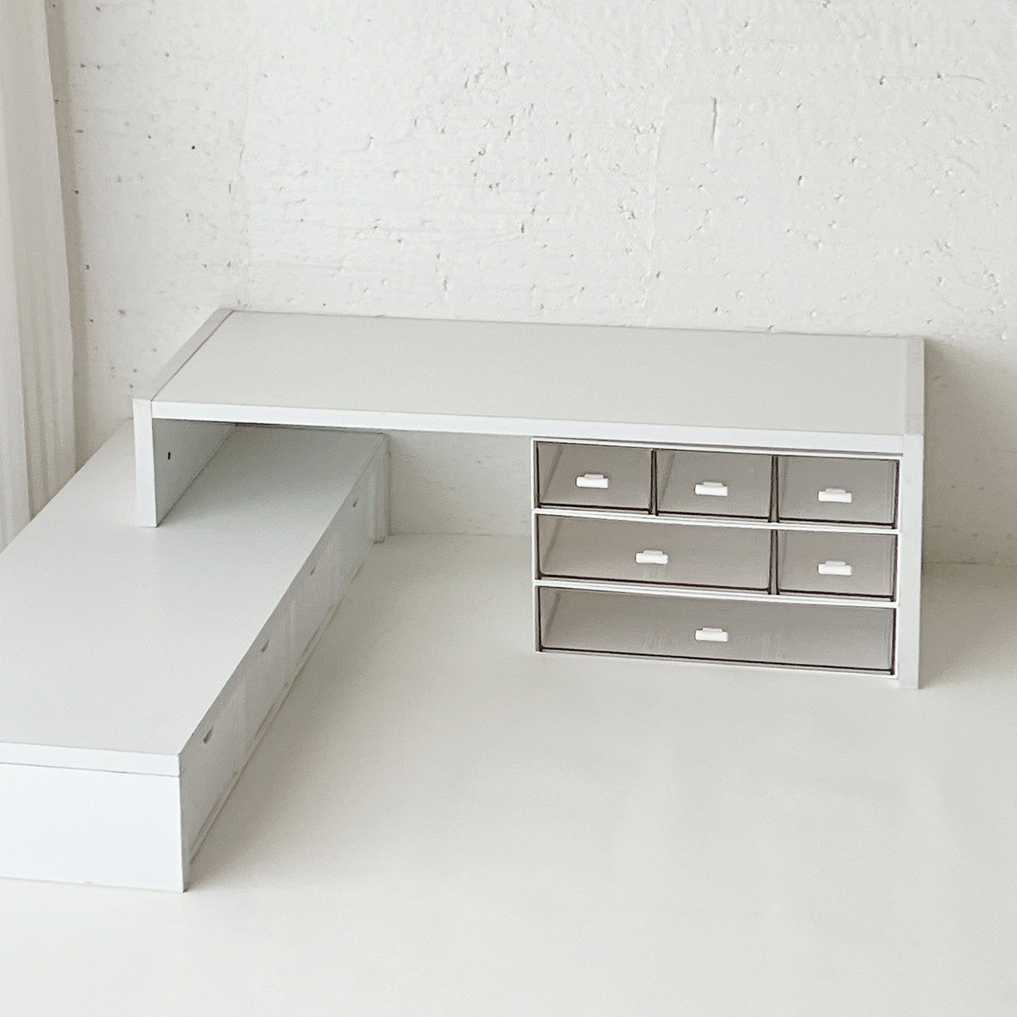 转角桌面增高架桌面收纳盒抽屉式笔记本显示器宿舍桌上电脑增高架,淘宝优惠券,粉丝福利购,淘宝优惠卷