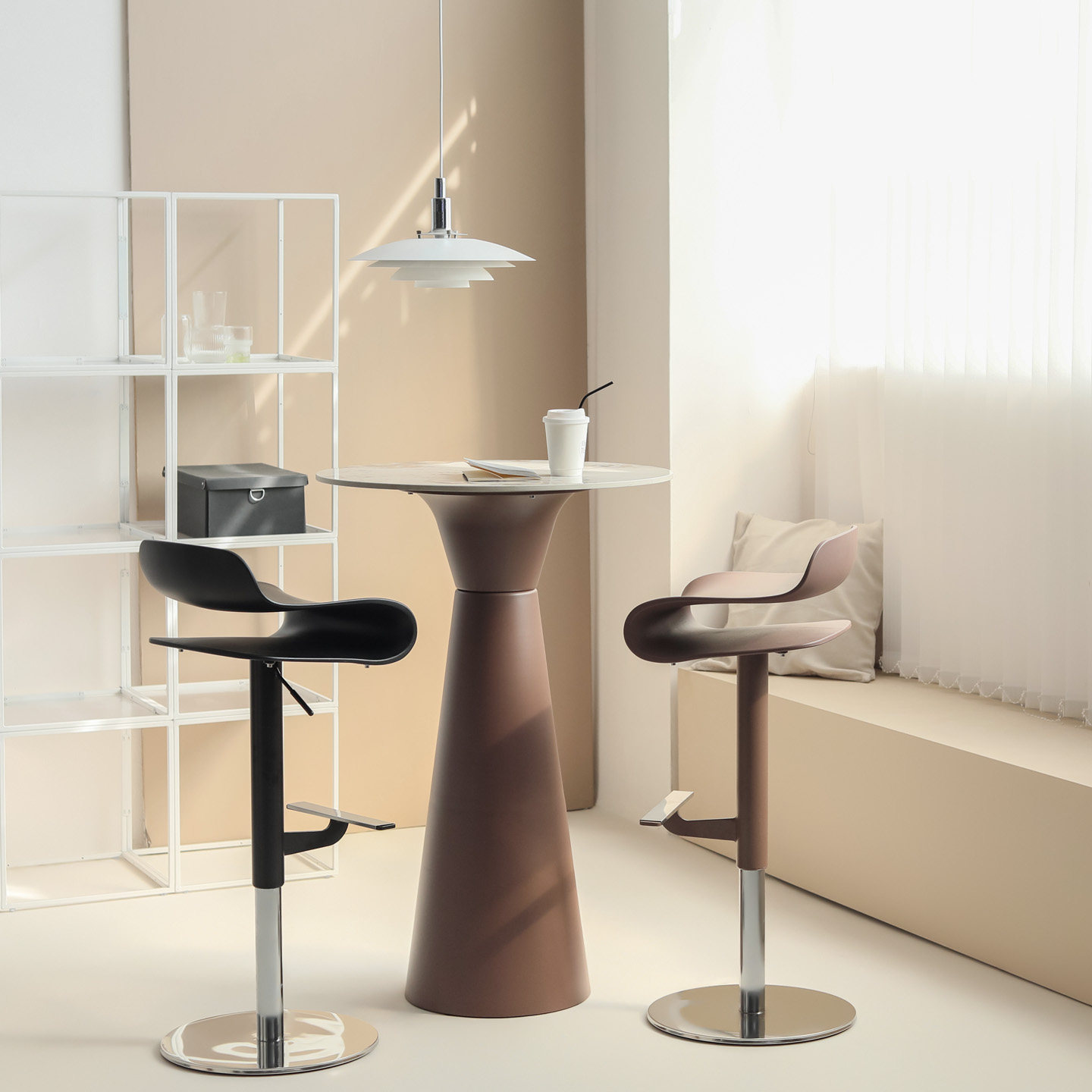 北欧极简奶油风可升降吧椅家用吧台办公接待咖啡厅洽谈用餐高脚凳,淘宝优惠券,粉丝福利购,淘宝优惠卷