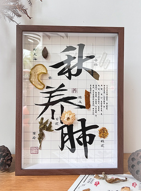 中医文创标本展示材标本装饰画中草药标本相框标本画diy