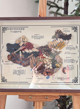 省份地图diy标本画框材料包