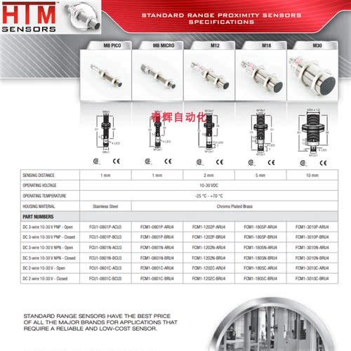 HTM接近开关FCM1 2-1202A/P1805A LCM1-0803 FCU1-0501 OCN1-1805 - 图2