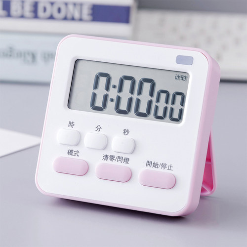 马卡龙色系定时器带时间计时器多功能厨房电子倒计时提醒器小时钟 - 图2