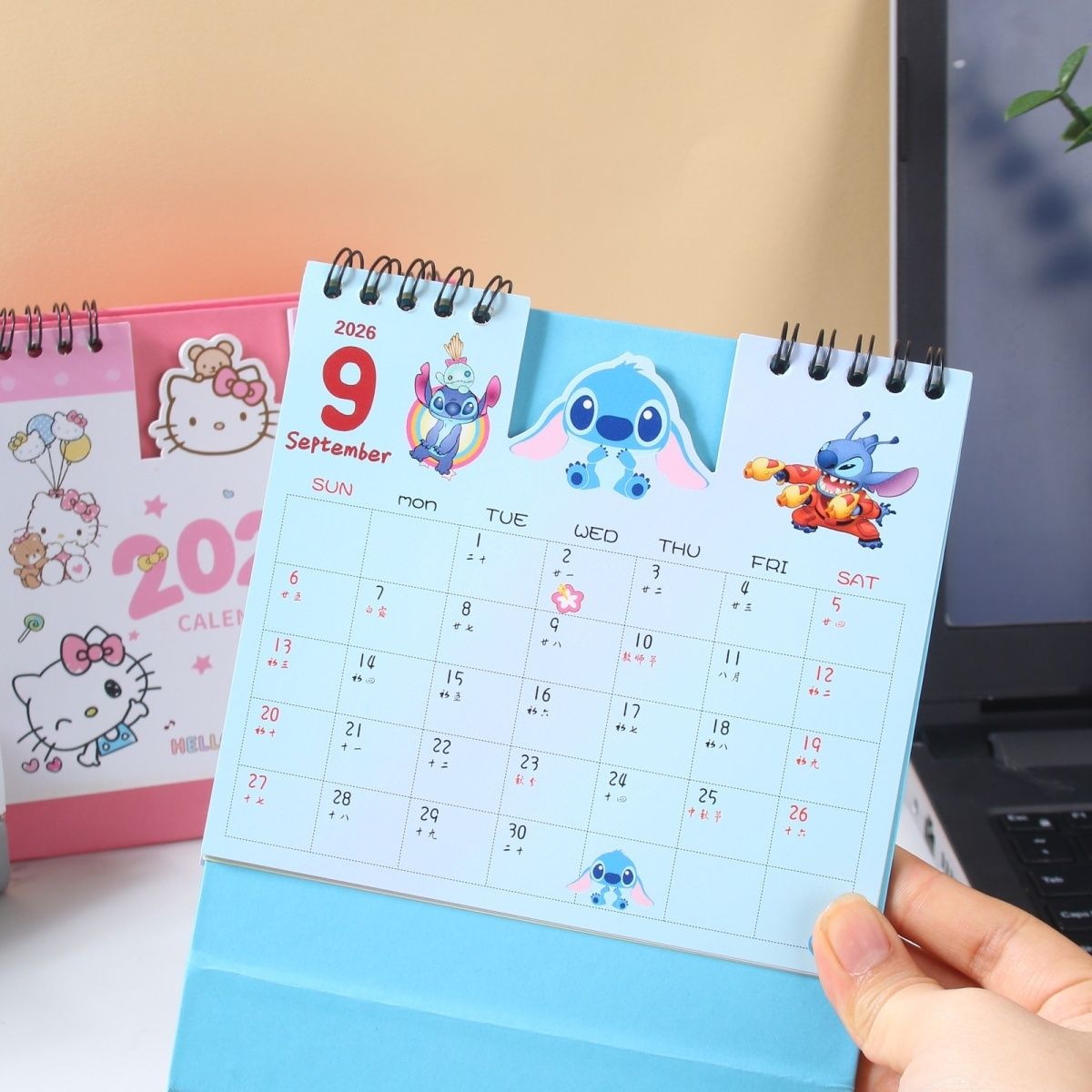台历2025可爱卡通ins风月历日历2026桌面创意摆件考研打卡计划本 - 图2