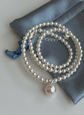 LaHabanagirl施家人造珍珠锁骨链
