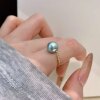 Hong Kong Jewelry Show Live Broadcast Natural Seawater 8-9mm True Multicolor Akoya Pearl Stretch Ring