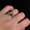 18K gold diamond inlaid natural seawater Tahitian malachite green pearl ring, mirror glare, calm and elegant