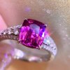 18K gold diamond inlaid natural unfired spinel ring. The main stone is 3.09 carats. The glass body has a dreamy color.