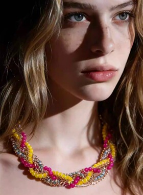 复古项链desigual水钻女合金