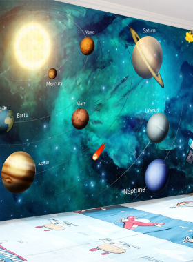 儿童房贴画墙贴背景墙宇宙星空