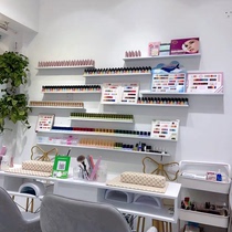 Cosmetic Wall Golden Shelve Nail Polish Glue Containing display Show Beauty shop Wall Wall Decoration Lined