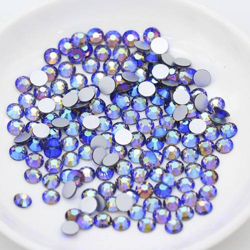 国产电镀玻璃水钻DIY材料AB幻彩平底钻美甲圆形【无胶】底钻 - 图1