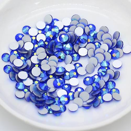国产电镀玻璃水钻DIY材料AB幻彩平底钻美甲圆形【无胶】底钻 - 图0