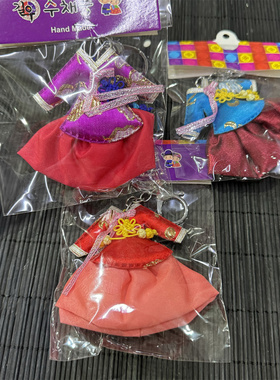 延边朝鲜族韩服红色手工包挂件