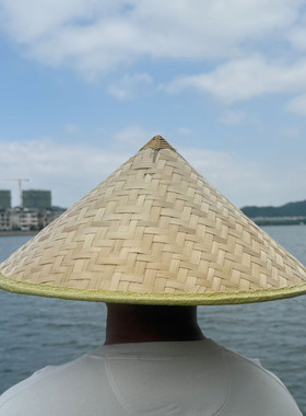 大檐竹编遮阳舞台演出道具防晒帽