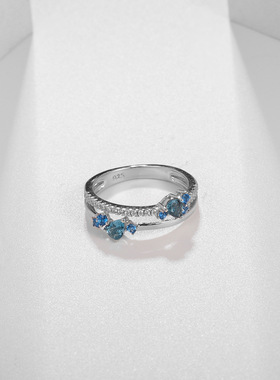 设计感轻奢S925银高颜值欧美风气质小众简约精致天然彩宝纯银戒指