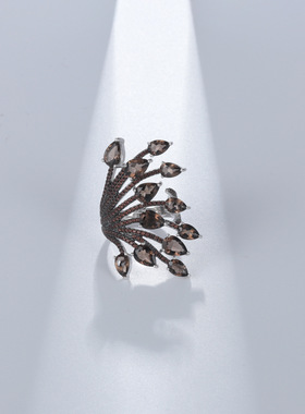 设计师款S925银高级感欧美复古vintage个性小众古典纯银开口戒指