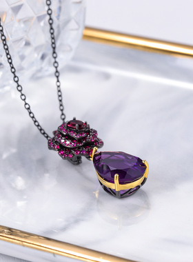 设计师款S925银高颜值欧美复古风vintage小众高级感纯银项链吊坠