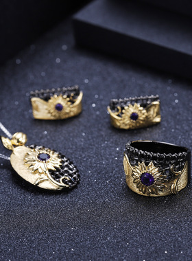 复古风欧式S925银高级感水晶吊坠